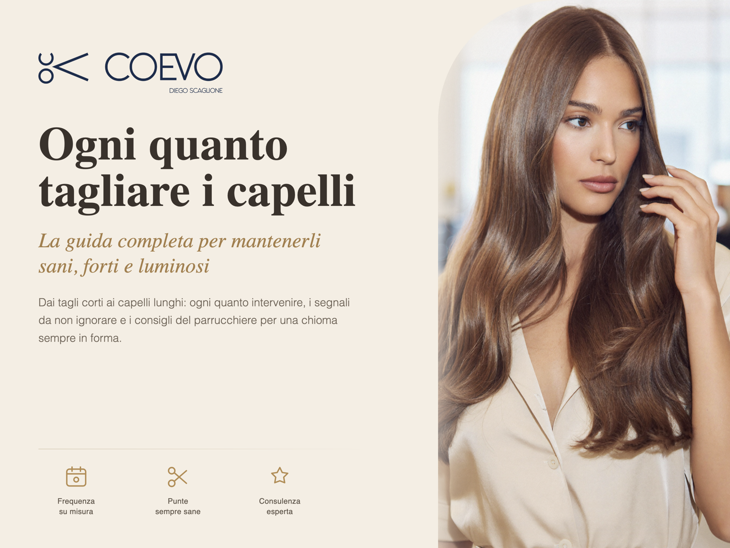 Modella con capelli lunghi sani e luminosi - COEVO parrucchiere Moncalieri